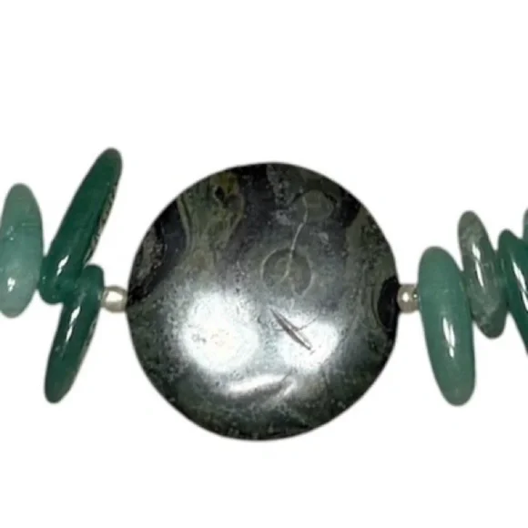 Natural Green Aventurine Gemstone Necklace Handmade - Picture 3 of 6